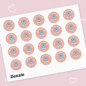 Cartoon Valentijn koala perzikzegels Ronde Sticker