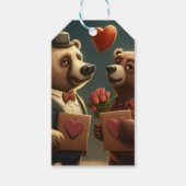 cartoon valentijns beer cadeaulabel (Voorkant)