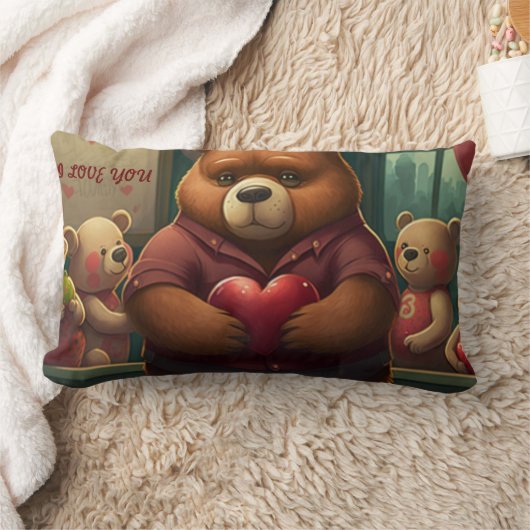 cartoon valentijns beer kussen (Deken)