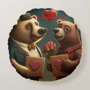 cartoon valentijns beer rond kussen