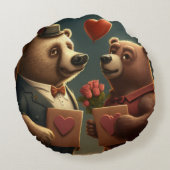 cartoon valentijns beer rond kussen (Achterkant)