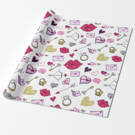 Cartoon Valentijnsdag Cadeaupapier