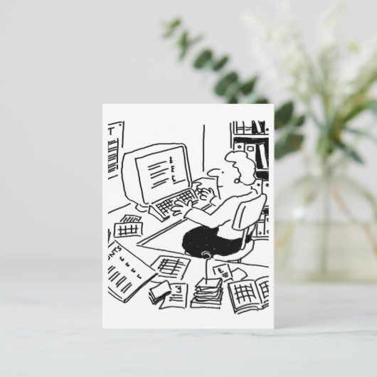 Cartoon van accountants of Office Worker Briefkaart (Staand voorkant)