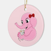 Cartoon van acute olifanten keramisch ornament (Links)