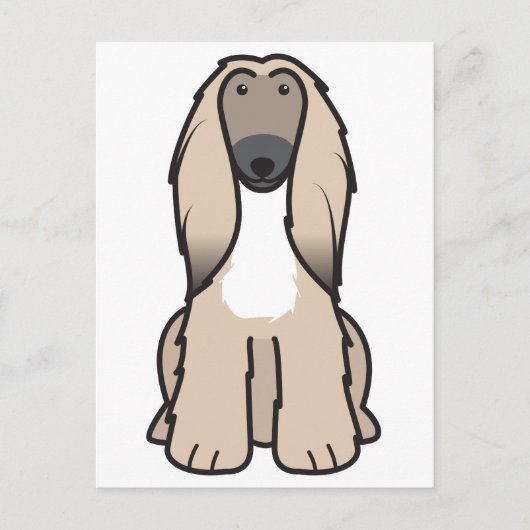 Cartoon van Afghan Hound Dog Briefkaart (Voorkant)