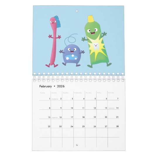 Cartoon van apparatuur, gereedschappen en instrume kalender (Feb 2026)