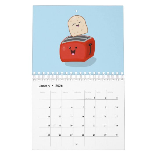 Cartoon van apparatuur, gereedschappen en instrume kalender (Jan 2026)