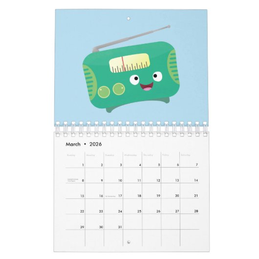 Cartoon van apparatuur, gereedschappen en instrume kalender (Mar 2026)