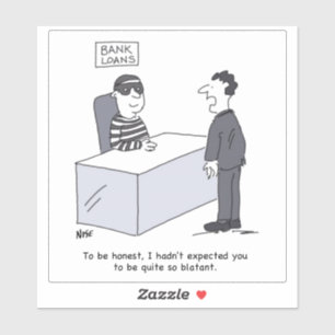 Cartoon van bankmanager sticker