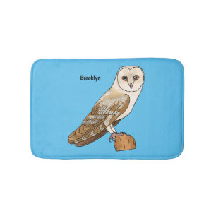 Cartoon van Barn owl Badmat