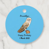 Cartoon van Barn owl Bedankjes Labels (Achterkant)