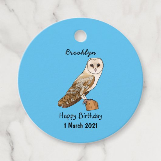 Cartoon van Barn owl Bedankjes Labels (Voorkant)
