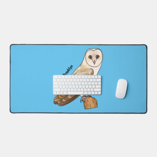 Cartoon van Barn owl Bureaumat (Keyboard & Muis)
