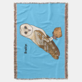 Cartoon van Barn owl Deken (Voorkant Verticaal)