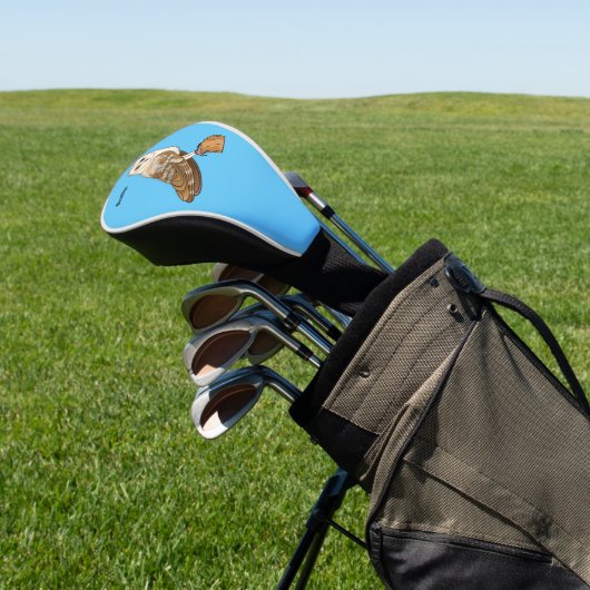 Cartoon van Barn owl Golfheadcover (Insitu)