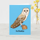 Cartoon van Barn owl Kaart (Gele Bloem)