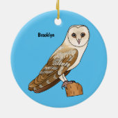 Cartoon van Barn owl Keramisch Ornament (Achterkant)