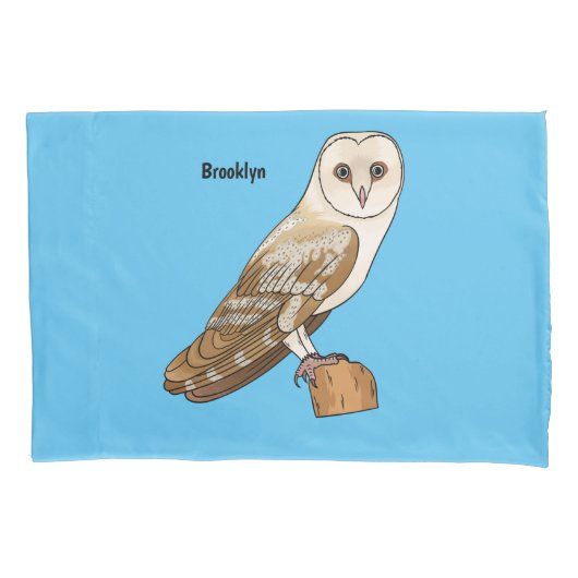Cartoon van Barn owl Kussensloop (Voorkant)