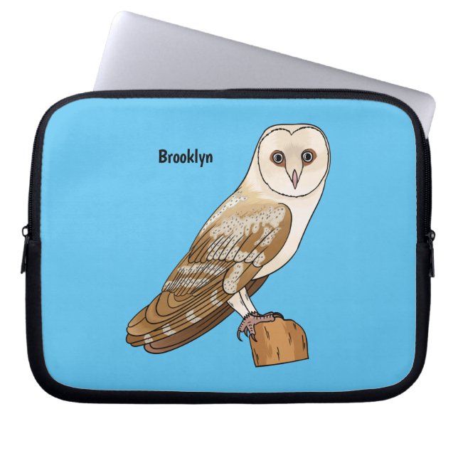 Cartoon van Barn owl Laptop Sleeve (Voorkant)