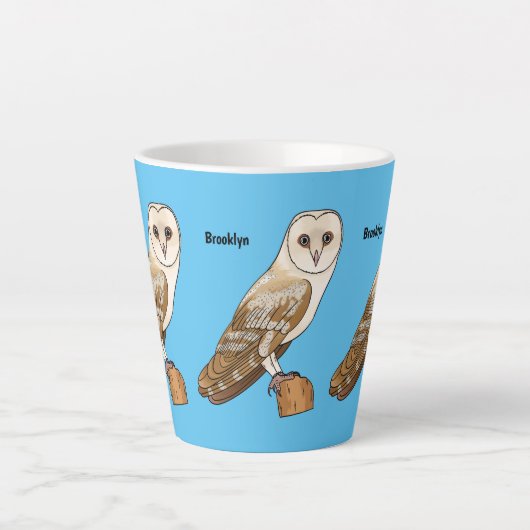 Cartoon van Barn owl Latte Mok (Voorkant)