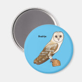 Cartoon van Barn owl Magneet (Voorkant / Achterkant)