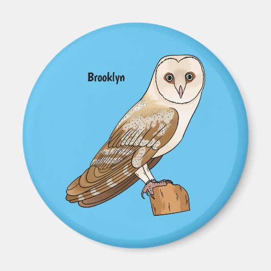 Cartoon van Barn owl Magneet (Voorkant)