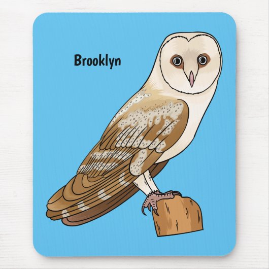 Cartoon van Barn owl Muismat (Voorkant)