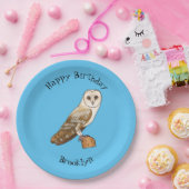 Cartoon van Barn owl Papieren Bordje (Feest)