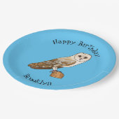 Cartoon van Barn owl Papieren Bordje (Gekanteld)