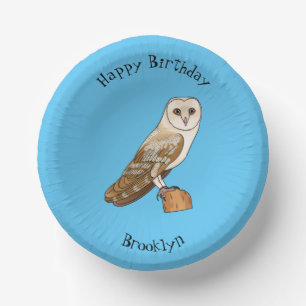 Cartoon van Barn owl Papieren Kommen
