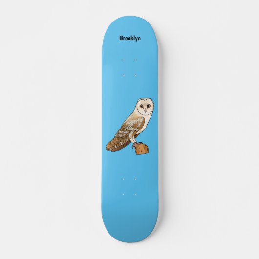 Cartoon van Barn owl Persoonlijk Skateboard (Voorkant)