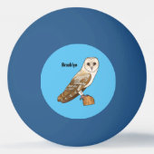 Cartoon van Barn owl Pingpongbal (Achterkant)