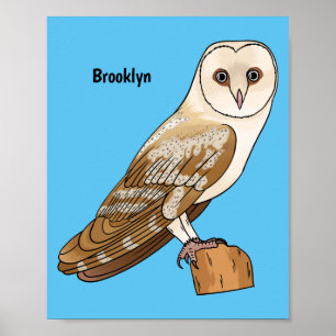 Cartoon van Barn owl Poster