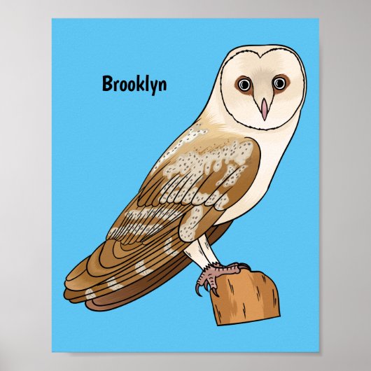 Cartoon van Barn owl Poster (Voorkant)