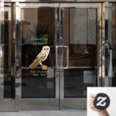 Cartoon van Barn owl Raamsticker (Kantoordeur)