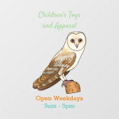 Cartoon van Barn owl Raamsticker (Vel)