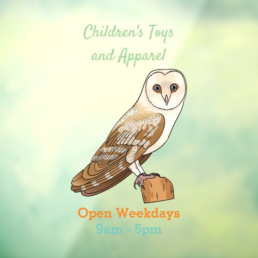 Cartoon van Barn owl Raamsticker (Vel 3)