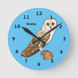 Cartoon van Barn owl Ronde Klok