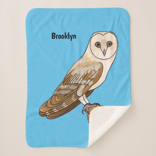 Cartoon van Barn owl Sherpa Deken (Voorkant)
