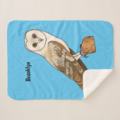 Cartoon van Barn owl Sherpa Deken (Voorkant (horizontaal))