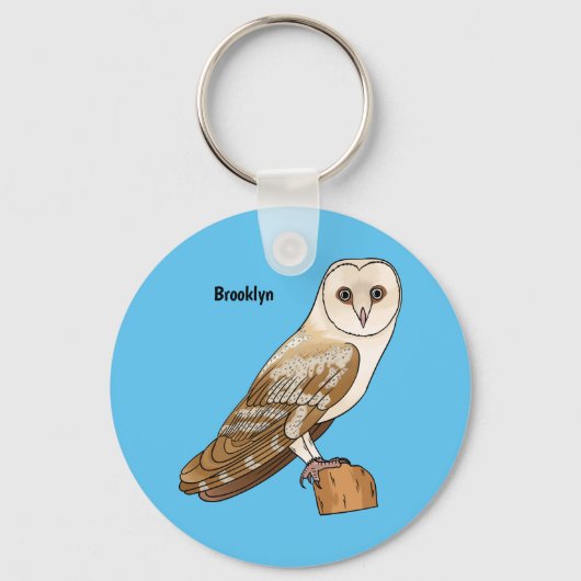 Cartoon van Barn owl Sleutelhanger (Voorkant)