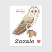 Cartoon van Barn owl Sticker (Vel)