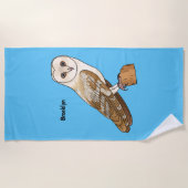 Cartoon van Barn owl Strandlaken (Voorkant)