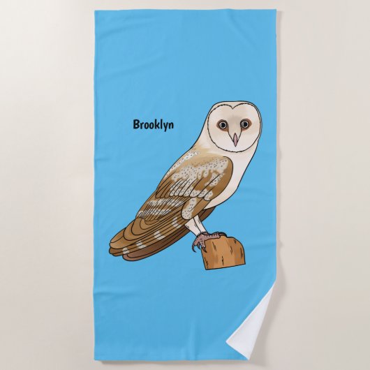 Cartoon van Barn owl Strandlaken (Voorkant)