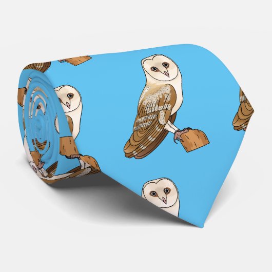 Cartoon van Barn owl Stropdas (Opgerold)