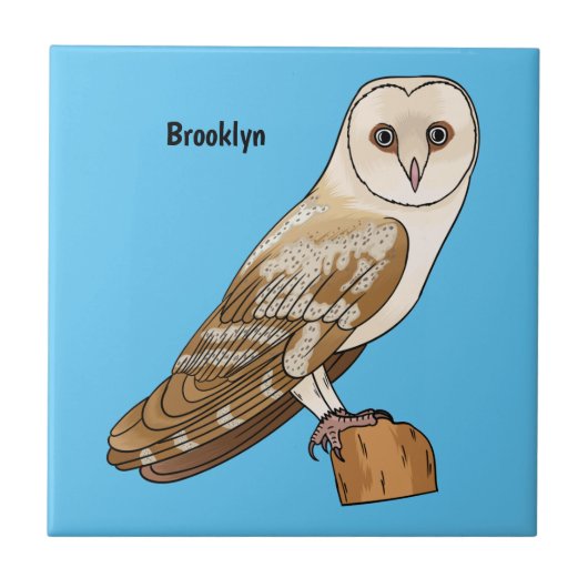 Cartoon van Barn owl Tegeltje (Voorkant)