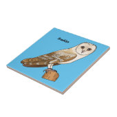 Cartoon van Barn owl Tegeltje (Zijkant)