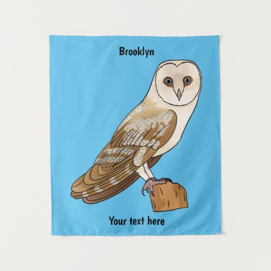 Cartoon van Barn owl Wandkleed (Voorkant)
