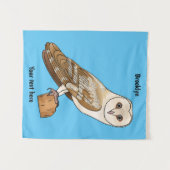 Cartoon van Barn owl Wandkleed (Voorkant (horizontaal))