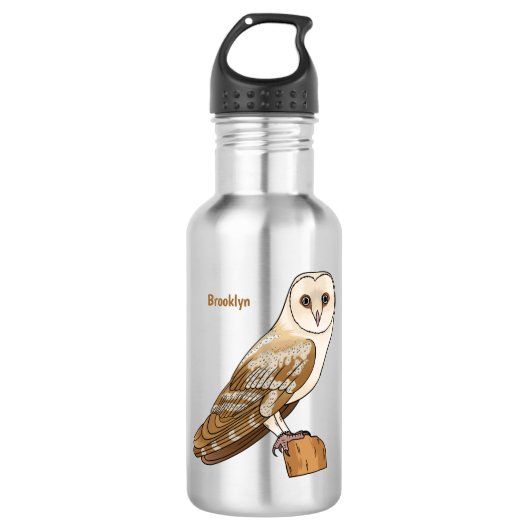 Cartoon van Barn owl Waterfles (Voorkant)